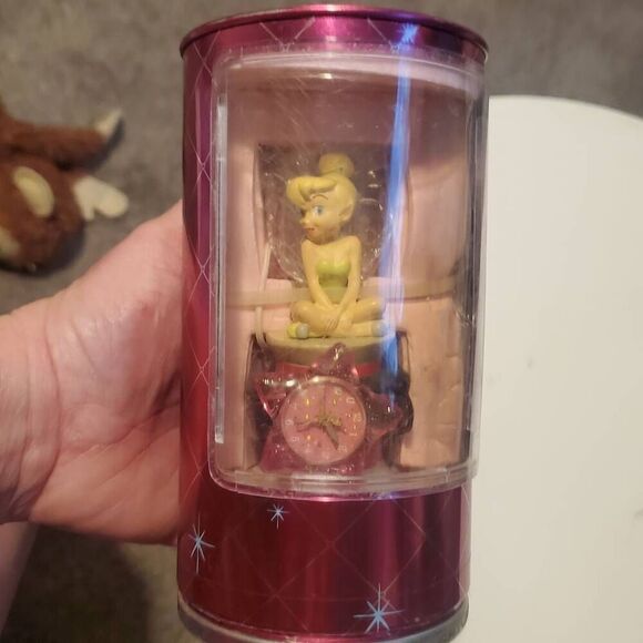 Disney TINKER BELL Pink Star Watch With A TINKER BELL Figure On A Spool Of Threa - Picture 1 of 1